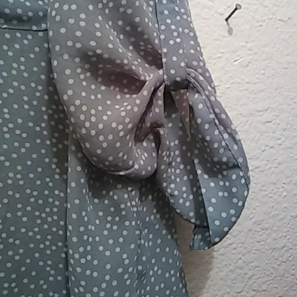 Women's Sheer Polka Blouse - Picture 2 of 3